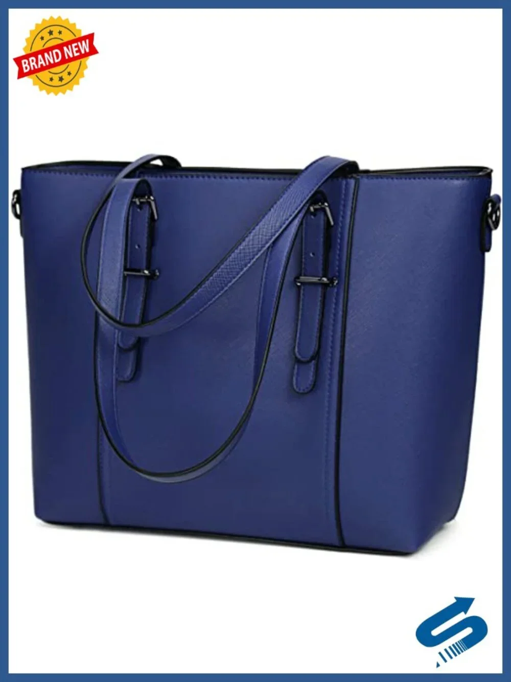 Faux Leather Satchel Handbag with Adjustable Crossbody Strap